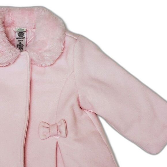 Little Me Girl Pink Pea Coat Quilted Lining Size 12M - Picture 6 of 8